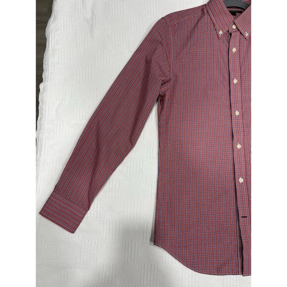 Banana Republic long sleeve button up shirt tailored slim fit Small check Plaid - Picture 4 of 8